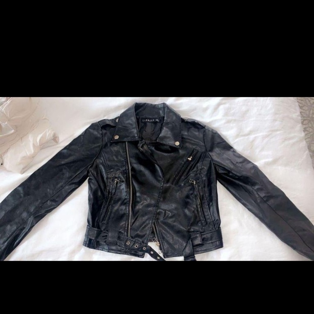 Black leather jacket